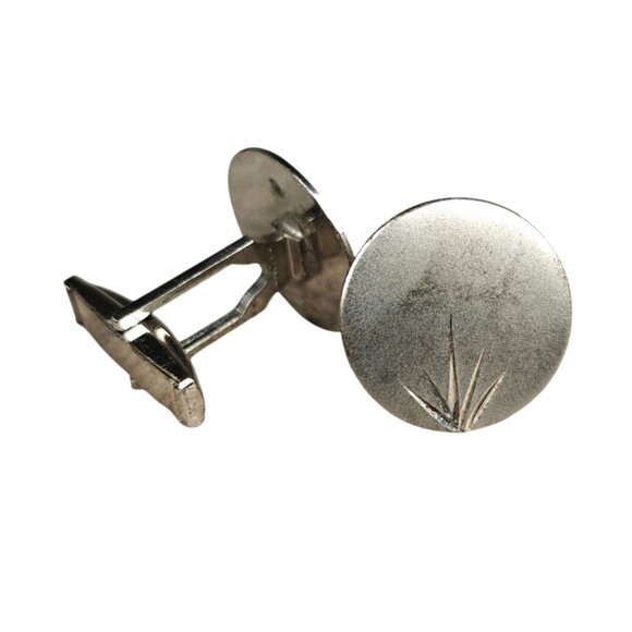 Vintage Sterling Silver MCM Starburst Design Cufflinks Mid Century Modern - Picture 1 of 6